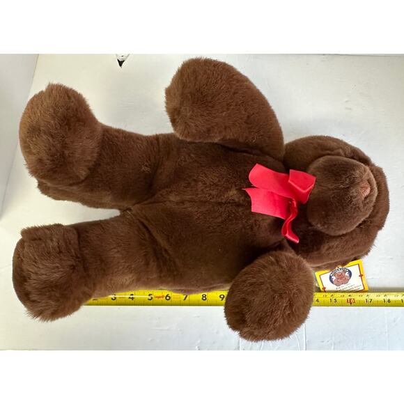 Gund Marshmallow Bear 17" Brown Teddy Plush Red Bow VTG Stuffed Lovey Tags SOFT - Picture 6 of 8